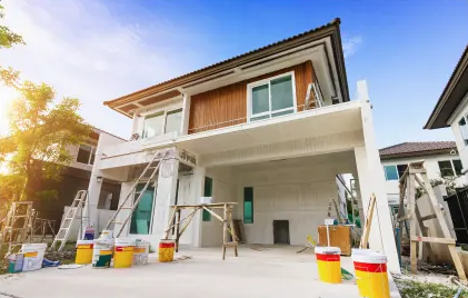 Home exterior remodel in progress