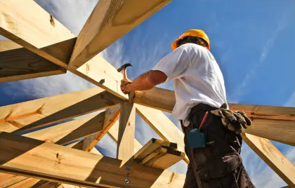 Carpenter building roof trusses